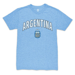 Argentina National Team 1863FC Retro Wordmark Tri-Blend T-Shirts - Light Blue