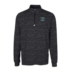 Carolina Panthers Cutter & Buck Traverse Camo Print Stretch DryTec Quarter-Zip Top Black - NFL