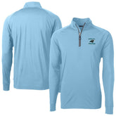 Carolina Panthers Cutter & Buck Adapt Eco Knit Stretch Recycled Raglan Quarter-Zip DryTec Top Light Blue - NFL