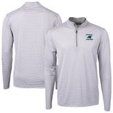 Carolina Panthers Cutter & Buck Virtue Eco Pique Micro Stripe Recycled Quarter-Zip Jacket Gray - NFL