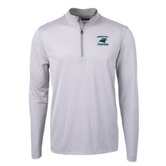 Carolina Panthers Cutter & Buck Virtue Eco Pique Micro Stripe Recycled Quarter-Zip Jacket Gray - NFL