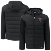 Atlanta Falcons Cutter & Buck Evoke Hybrid Eco Softshell Recycled Full-Zip Hoodie Jacket Black - NFL