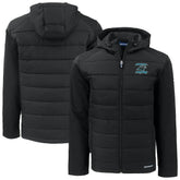 Carolina Panthers Cutter & Buck Evoke Hybrid Eco Softshell Recycled Full-Zip Hoodie Jacket Black - NFL