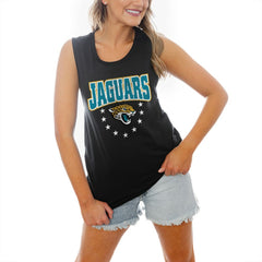 Jacksonville Jaguars Gameday Couture Women's Baby You're A Star Racerback Scoop Neck Tapered Tank Top Black - NFL