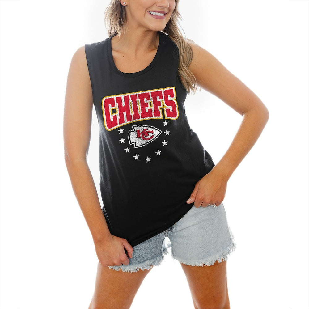 Kansas City Chiefs Gameday Couture Women's Baby You're A Star Racerback Scoop Neck Tapered Tank Top Black - NFL