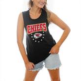 Kansas City Chiefs Gameday Couture Women's Baby You're A Star Racerback Scoop Neck Tapered Tank Top Black - NFL