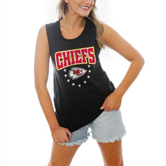 Kansas City Chiefs Gameday Couture Women's Baby You're A Star Racerback Scoop Neck Tapered Tank Top Black - NFL