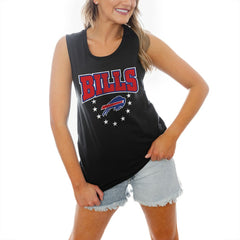 Buffalo Bills Gameday Couture Women's Baby You're A Star Racerback Scoop Neck Tapered Tank Top Black - NFL