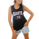 New York Giants Gameday Couture Women's Baby You're A Star Racerback Scoop Neck Tapered Tank Top Black - NFL