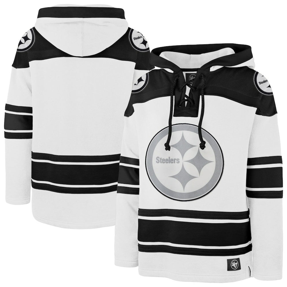 Pittsburgh Steelers '47 After Image Superior Lacer Pullover Hoodie White - 47 brand