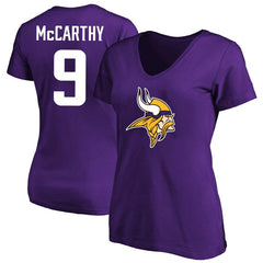 J.J. McCarthy Minnesota Vikings Women's Plus Size Fair Catch Name & Number Scoop Neck T-Shirt Purple - NFL