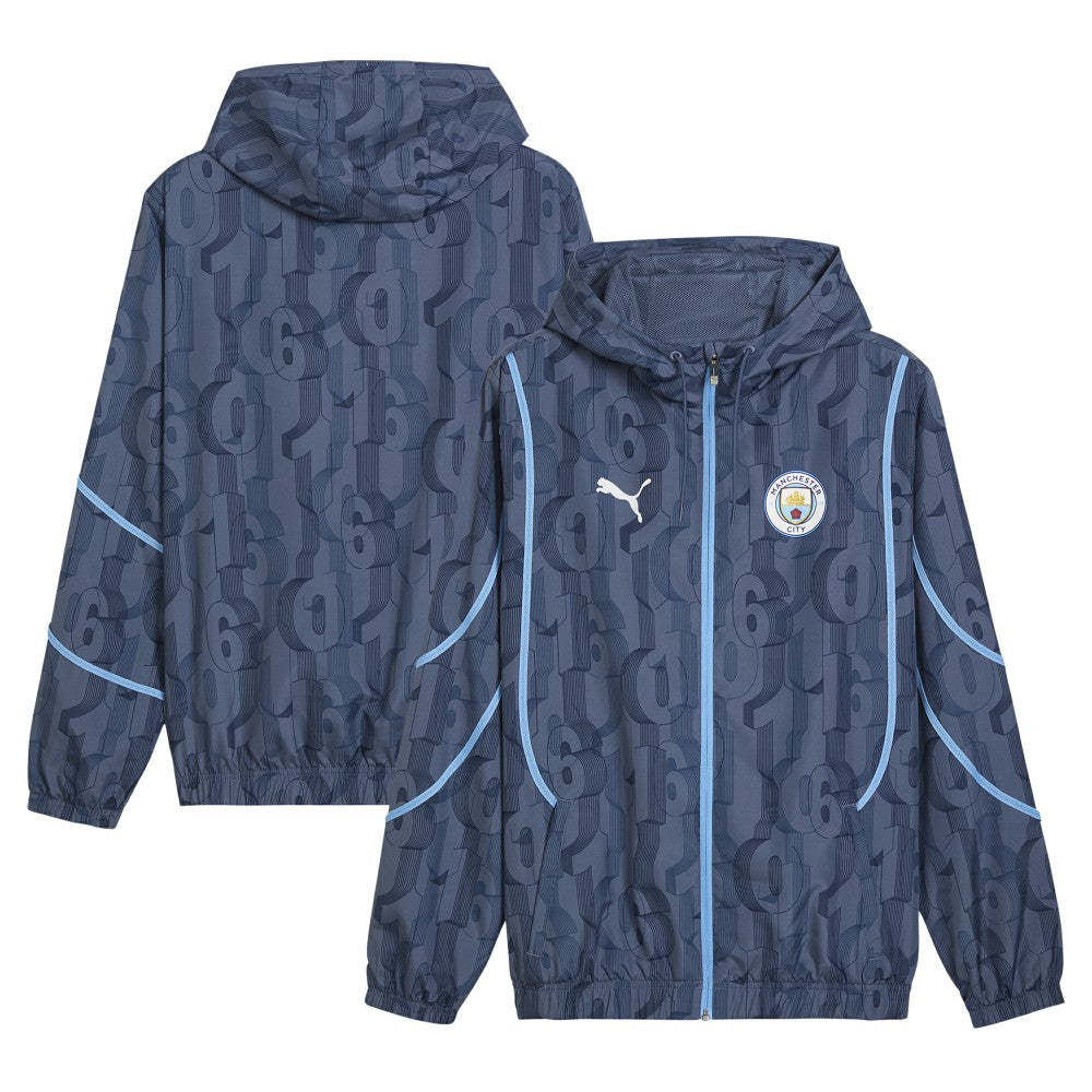 Puma Manchester City 2024/25 Pre-Match Anthem dryCELL Full-Zip Hoodie Jacket - Blue