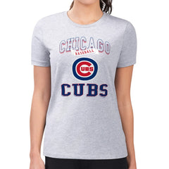 Chicago Cubs G-III 4Her by Carl Banks Women's Super-Slim Fit Lightweight Team Logo Graphic T-Shirt Sale
