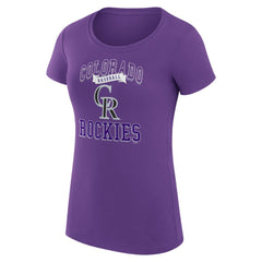 Colorado Rockies G-III 4Her by Carl Banks Women's Super-Slim Fit Lightweight Team Logo Graphic T-Shirt Lifestyle