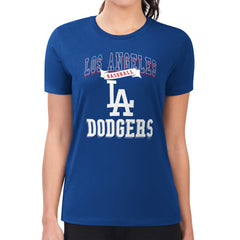 Los Angeles Dodgers G-III 4Her by Carl Banks Women's Super-Slim Fit Lightweight Team Logo Graphic T-Shirt On Sale