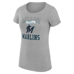 Miami Marlins G-III 4Her by Carl Banks Women's Super-Slim Fit Lightweight Team Logo Graphic T-Shirt Lifestyle
