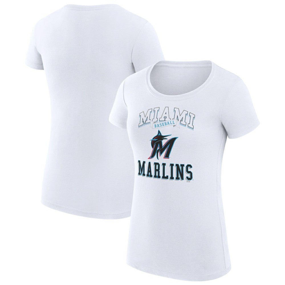 Miami Marlins G-III 4Her by Carl Banks Women's Super-Slim Fit Lightweight Team Logo Graphic T-Shirt Online