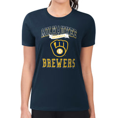 Milwaukee Brewers G-III 4Her by Carl Banks Women's Super-Slim Fit Lightweight Team Logo Graphic T-Shirt Sale