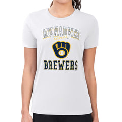 Milwaukee Brewers G-III 4Her by Carl Banks Women's Super-Slim Fit Lightweight Team Logo Graphic T-Shirt for sale