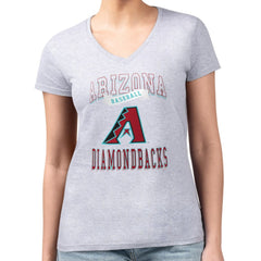 Arizona Diamondbacks G-III 4Her by Carl Banks Women's Super-Slim Fit Lightweight Team Logo Graphic V-Neck T-Shirt Lifestyle