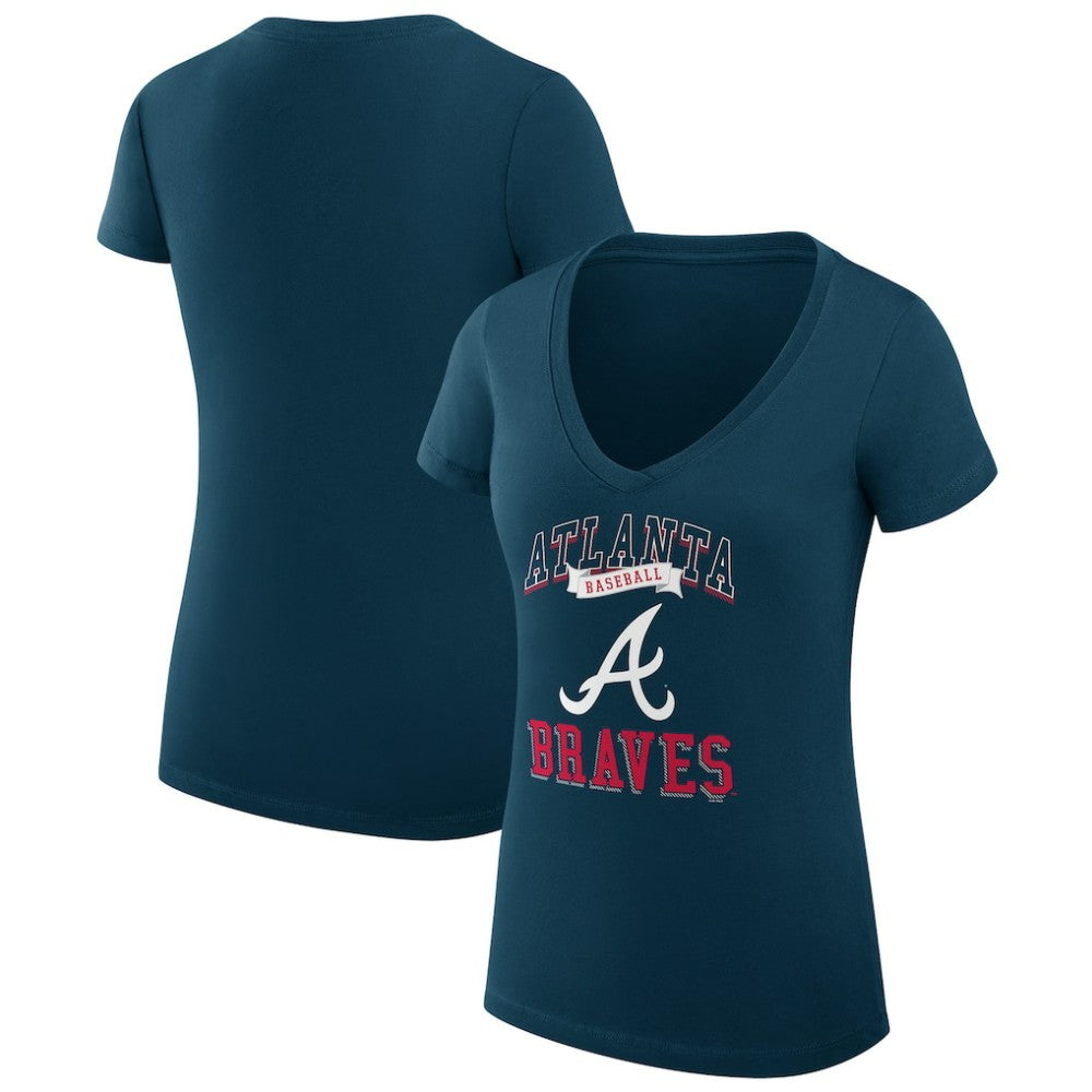 Atlanta Braves G-III 4Her by Carl Banks Women's Super-Slim Fit Lightweight Team Logo Graphic V-Neck T-Shirt Sale