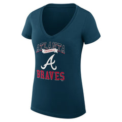 Atlanta Braves G-III 4Her by Carl Banks Women's Super-Slim Fit Lightweight Team Logo Graphic V-Neck T-Shirt Sale