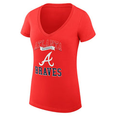 Atlanta Braves G-III 4Her by Carl Banks Women's Super-Slim Fit Lightweight Team Logo Graphic V-Neck T-Shirt Online