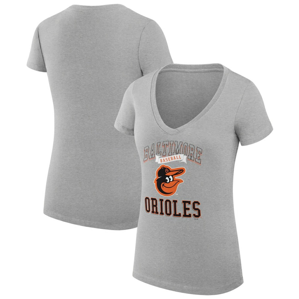 Baltimore Orioles G-III 4Her by Carl Banks Women's Super-Slim Fit Lightweight Team Logo Graphic V-Neck T-Shirt discount