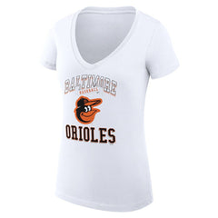 Baltimore Orioles G-III 4Her by Carl Banks Women's Super-Slim Fit Lightweight Team Logo Graphic V-Neck T-Shirt Clearance
