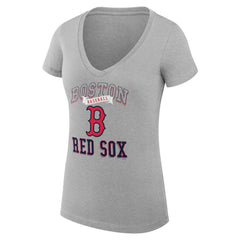 Boston Red Sox G-III 4Her by Carl Banks Women's Super-Slim Fit Lightweight Team Logo Graphic V-Neck T-Shirt Clearance