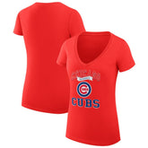 Chicago Cubs G-III 4Her by Carl Banks Women's Super-Slim Fit Lightweight Team Logo Graphic V-Neck T-Shirt Near Me