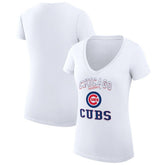 Chicago Cubs G-III 4Her by Carl Banks Women's Super-Slim Fit Lightweight Team Logo Graphic V-Neck T-Shirt Sale