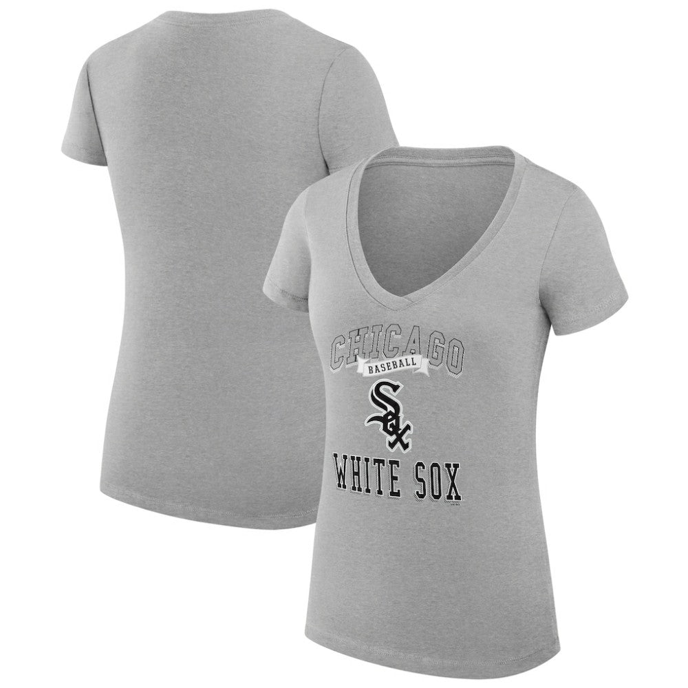 Chicago White Sox G-III 4Her by Carl Banks Women's Super-Slim Fit Lightweight Team Logo Graphic V-Neck T-Shirt Clearance