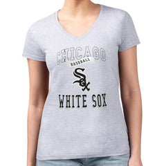 Chicago White Sox G-III 4Her by Carl Banks Women's Super-Slim Fit Lightweight Team Logo Graphic V-Neck T-Shirt Clearance