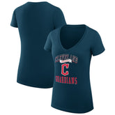 Cleveland Guardians G-III 4Her by Carl Banks Women's Super-Slim Fit Lightweight Team Logo Graphic V-Neck T-Shirt discount