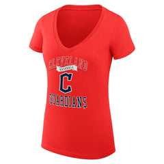 Cleveland Guardians G-III 4Her by Carl Banks Women's Super-Slim Fit Lightweight Team Logo Graphic V-Neck T-Shirt discount