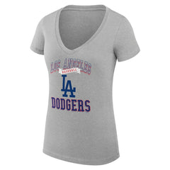 Los Angeles Dodgers G-III 4Her by Carl Banks Women's Super-Slim Fit Lightweight Team Logo Graphic V-Neck T-Shirt Lifestyle