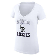 Colorado Rockies G-III 4Her by Carl Banks Women's Super-Slim Fit Lightweight Team Logo Graphic V-Neck T-Shirt Lifestyle