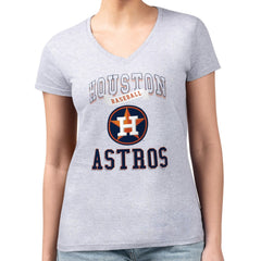 Houston Astros G-III 4Her by Carl Banks Women's Super-Slim Fit Lightweight Team Logo Graphic V-Neck T-Shirt Lifestyle