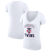 Minnesota Twins G-III 4Her by Carl Banks Women's Super-Slim Fit Lightweight Team Logo Graphic V-Neck T-Shirt Sale