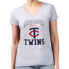 Minnesota Twins G-III 4Her by Carl Banks Women's Super-Slim Fit Lightweight Team Logo Graphic V-Neck T-Shirt Near Me