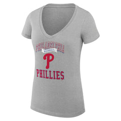 Philadelphia Phillies G-III 4Her by Carl Banks Women's Super-Slim Fit Lightweight Team Logo Graphic V-Neck T-Shirt Online