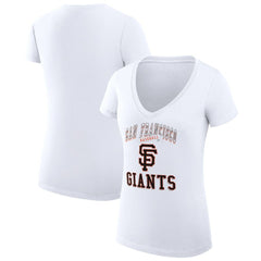 San Francisco Giants G-III 4Her by Carl Banks Women's Super-Slim Fit Lightweight Team Logo Graphic V-Neck T-Shirt discount