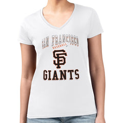 San Francisco Giants G-III 4Her by Carl Banks Women's Super-Slim Fit Lightweight Team Logo Graphic V-Neck T-Shirt discount
