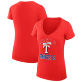Texas Rangers G-III 4Her by Carl Banks Women's Super-Slim Fit Lightweight Team Logo Graphic V-Neck T-Shirt On Sale
