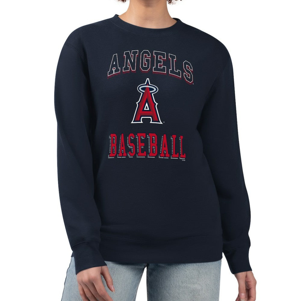 Los Angeles Angels G-III 4Her by Carl Banks Women's Team Logo Graphic Tri-Blend Fleece Pullover Sweatshirt for sale