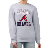 Atlanta Braves G-III 4Her by Carl Banks Women's Team Logo Graphic Tri-Blend Fleece Pullover Sweatshirt Sale