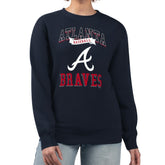 Atlanta Braves G-III 4Her by Carl Banks Women's Team Logo Graphic Tri-Blend Fleece Pullover Sweatshirt discount