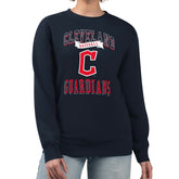 Cleveland Guardians G-III 4Her by Carl Banks Women's Team Logo Graphic Tri-Blend Fleece Pullover Sweatshirt Clearance