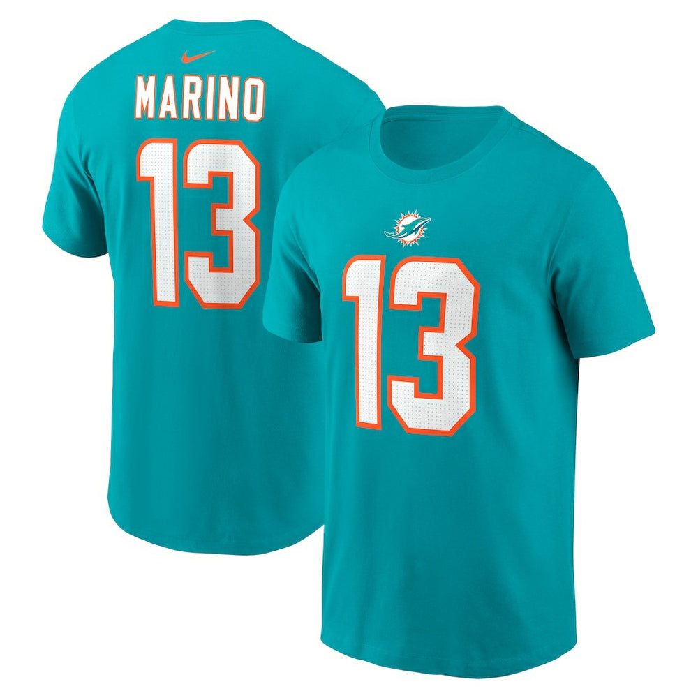 Dan Marino Miami Dolphins Retired Player Name & Number T-Shirt Aqua - Nike